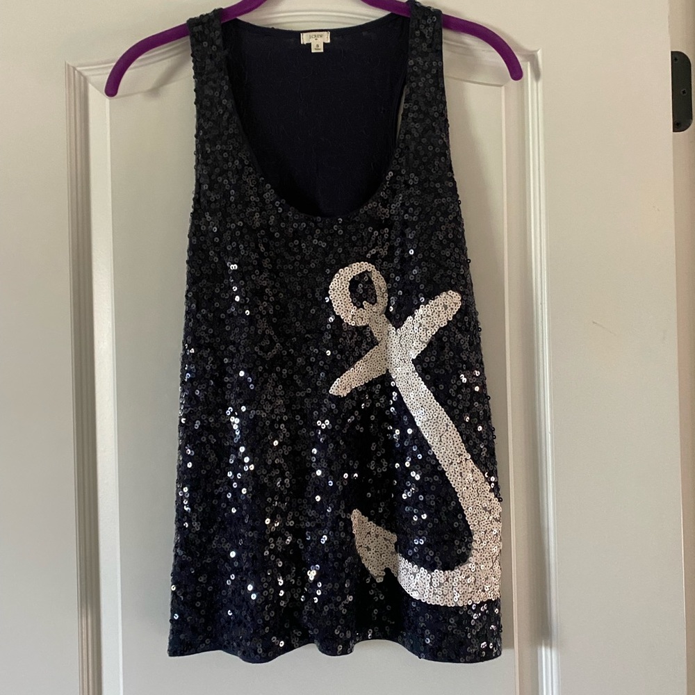 J Crew sequined anchor tank